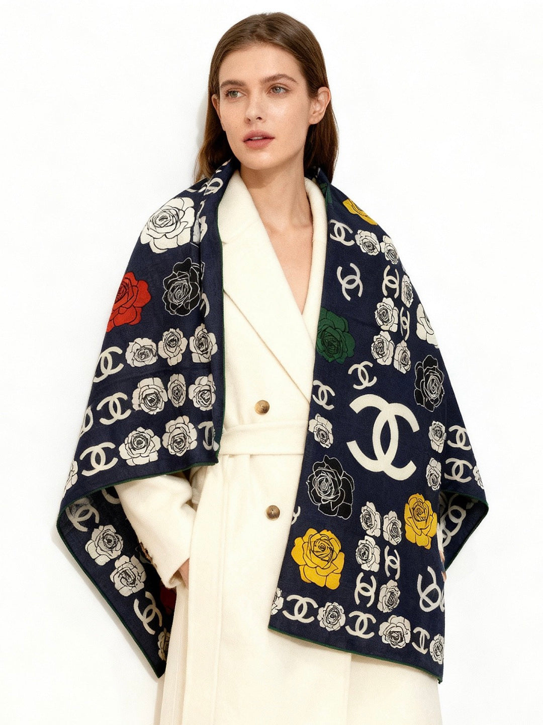 CHANEL 25S SCARF 140 CM IN CASHMERE AND SILK 943338