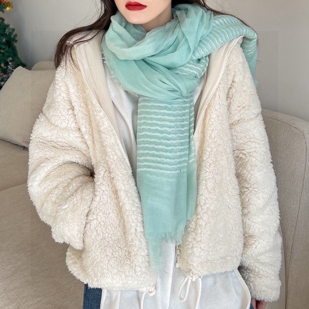 CHANEL 25S SCARF 200 IN CASHMERE VELVET 735755