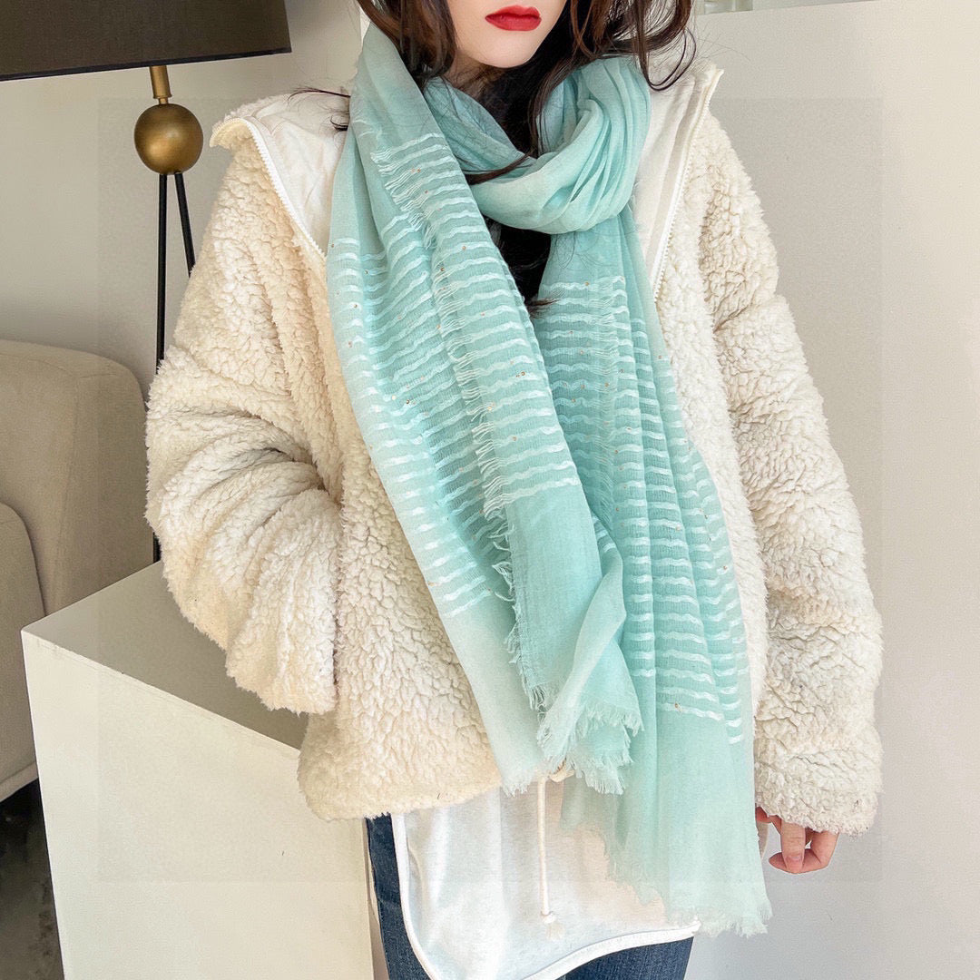 CHANEL 25S SCARF 200 IN CASHMERE VELVET 735755