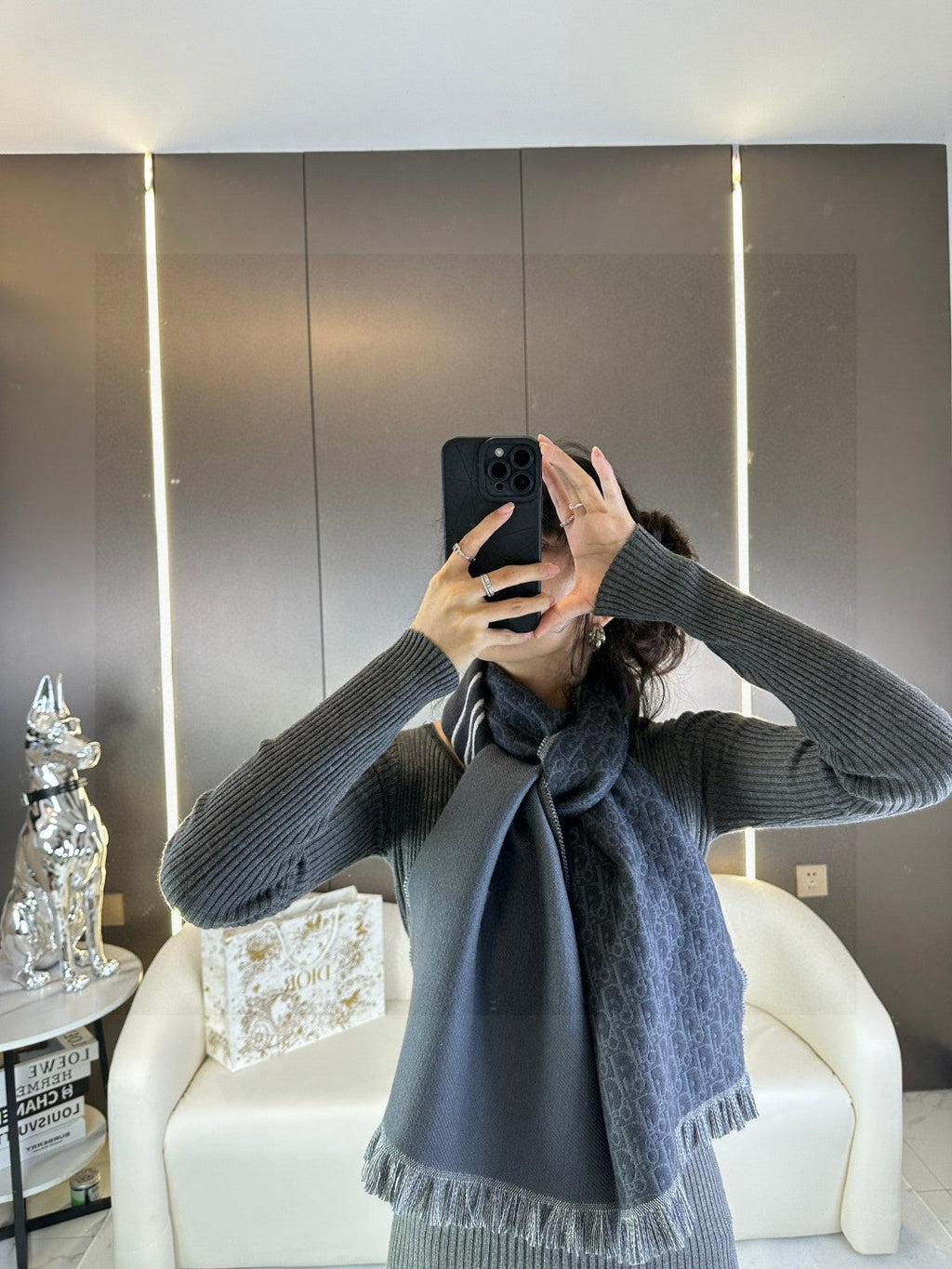 DIOR SCARF 200 CM IN CASHMERE 603606