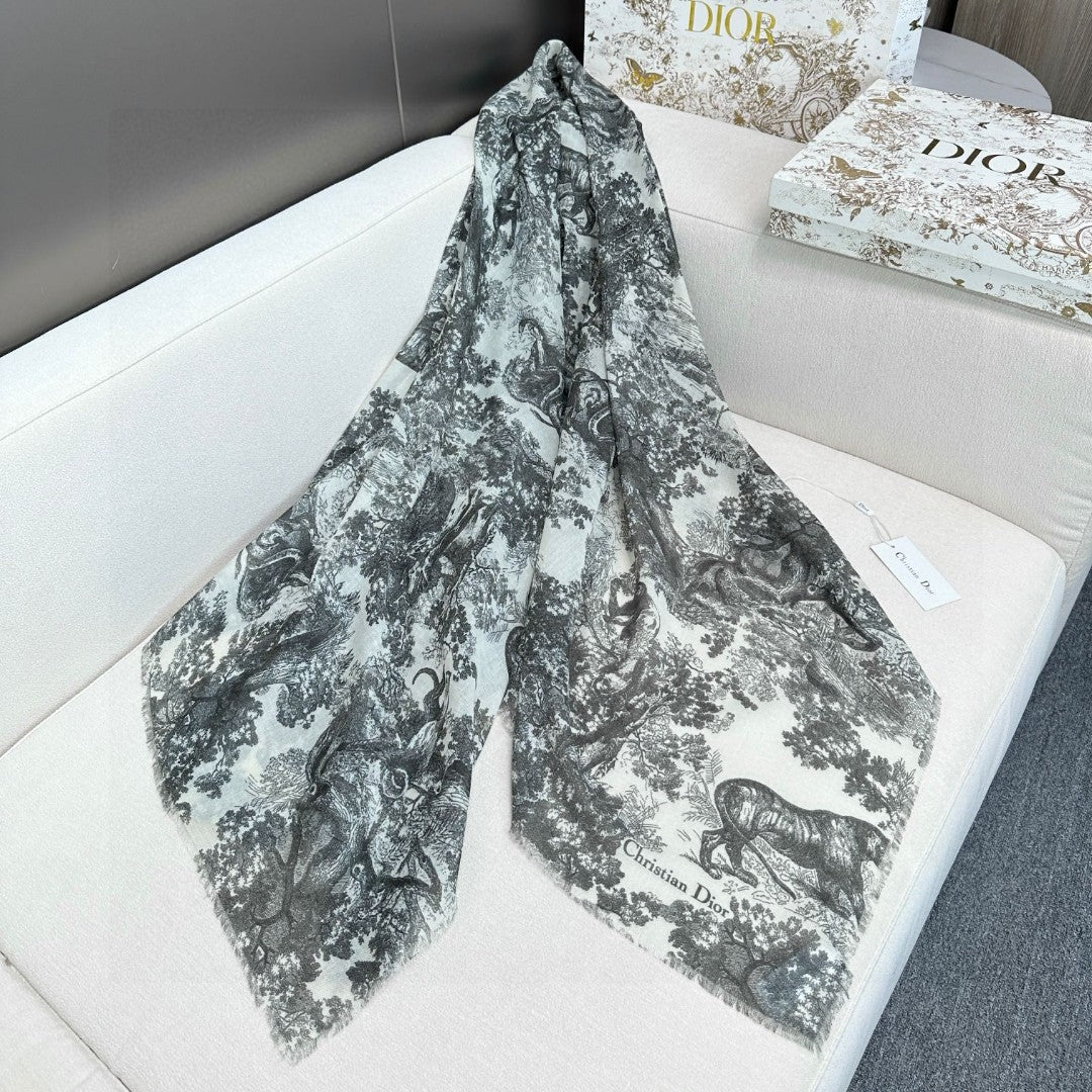 DIOR SCARF 180 CM IN CASHMERE-SILK BLEND 706550