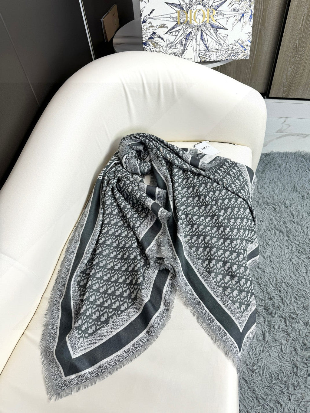DIOR SCARF 140 CM IN SILK-WOOL BLEND 702041