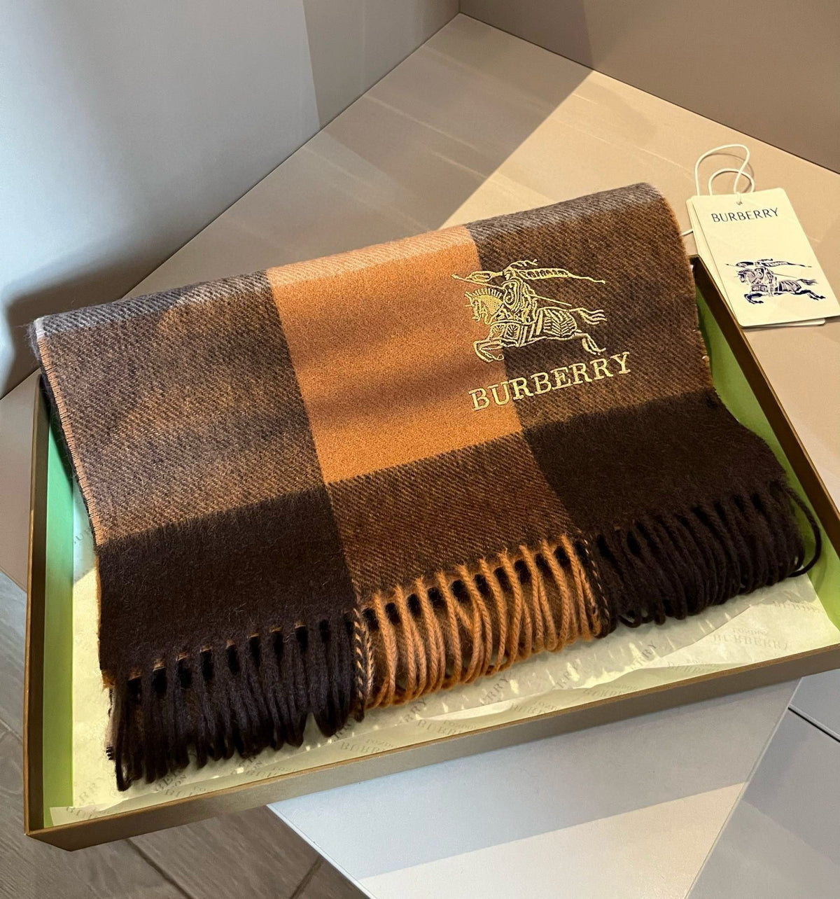 BURBERRY BBR SCARF 180 CM IN CASHMERE 489746